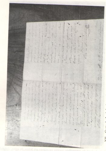 XII - Carta de Jos de Amenbar, escrita en pliego sin letras de agua, dirigida al Obispo de Buenos Aires en 1835, con providencia de dicha curia en la ltima pgina.