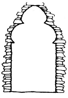 (h) Arquitectura Maya.  Soluciones del arco falso (en saledizo), según P. Gendrop.